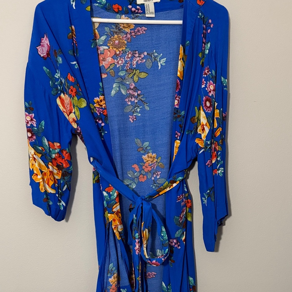 Forever 21 Blue Floral Kimono - Picture 7 of 7